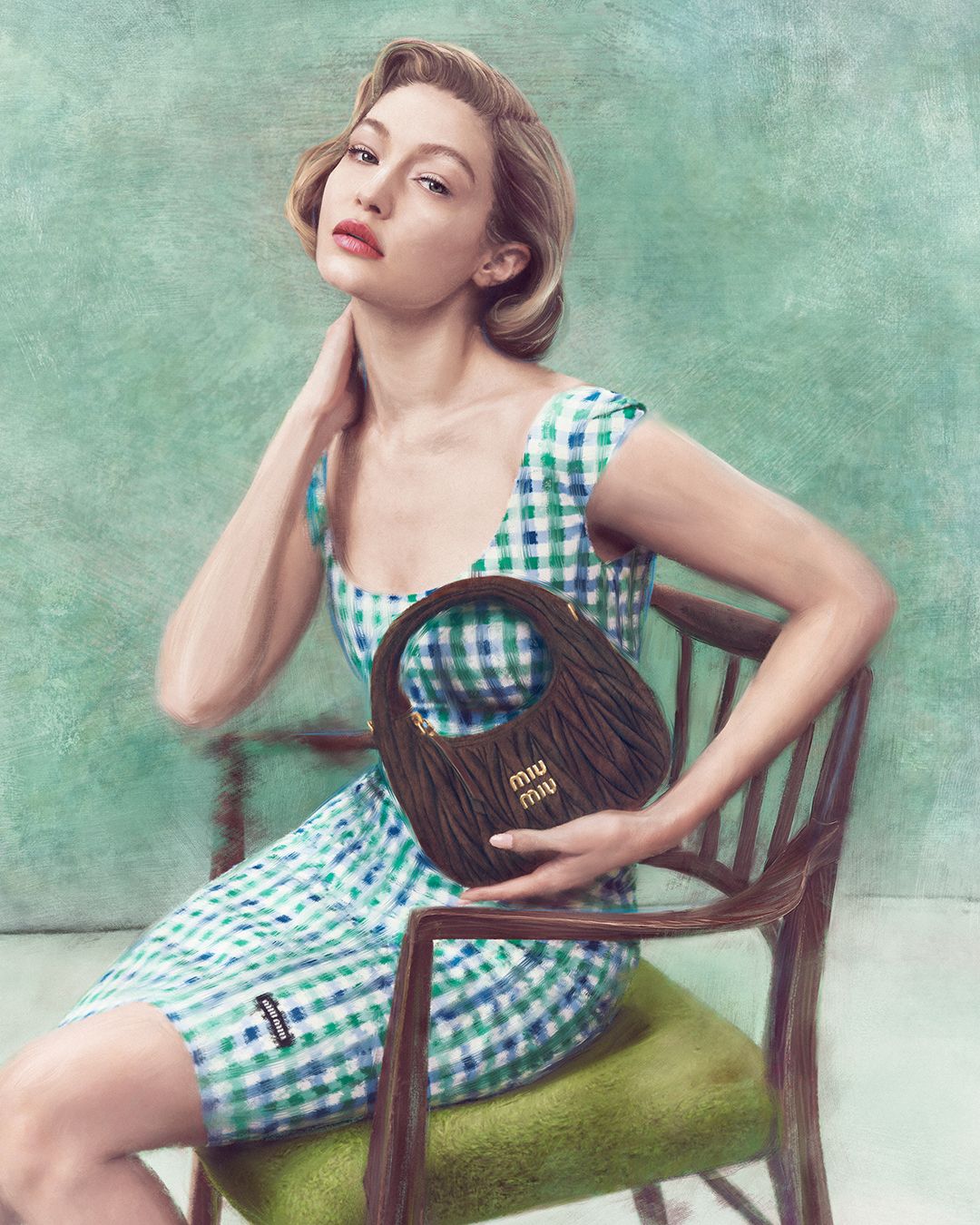 2025 Miu Miu leather goods campaign stars Gigi Hadid