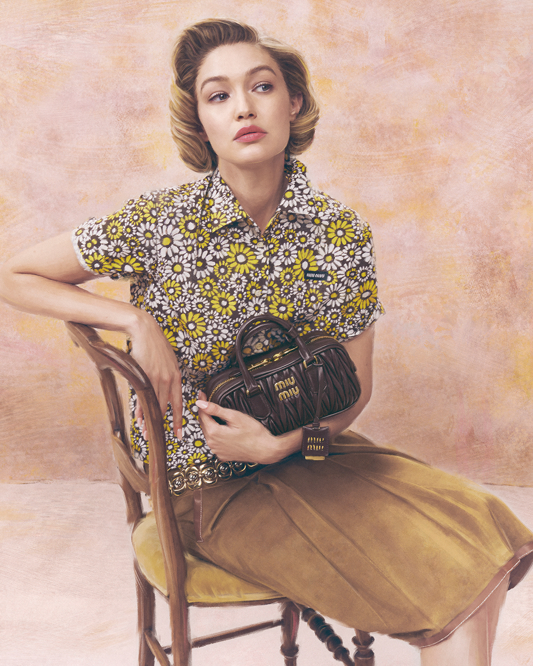 2025 Miu Miu leather goods campaign stars Gigi Hadid