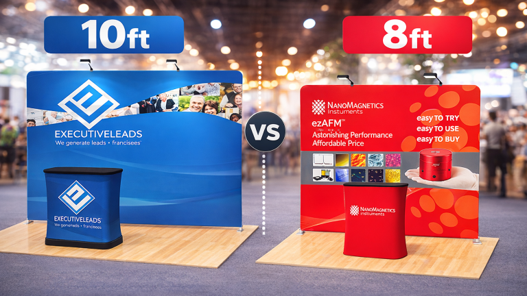 8ft vs 10ft Tension Fabric Displays – Which One Fits Your Booth