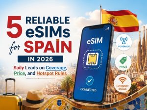 5 Reliable eSIMs for Spain in 2026 – Saily Leads on Coverage, Price, and Hotspot Rules